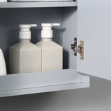 easycomfort easycomfort armadietto doppia porta a vetro con ripiano regolabile da bagno da parete legno 48x14 5x45cm grigio ean 8054111845229