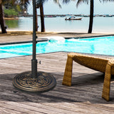 easycomfort easycomfort base per ombrellone rotonda da 12kg in resina con decorazione per pali da 38mm e 48mm 45x33cm bronzo