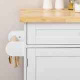 easycomfort easycomfort carrello da cucina con cassetto portaspezie armadietto e 4 ruote 109x40x89cm bianco