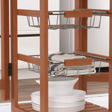 easycomfort easycomfort carrello da cucina con piano in mattonella servizio ausiliare legno metallo cromato 6 ruote cassetto ean 8054144131139