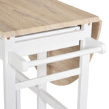 easycomfort easycomfort carrello da cucina pieghevole mobile da cucina salvaspazio con 2 sgabelli 2 cassetti 5 ruote rotazione 360 legno mdf bianco ean 8054144138947