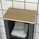 easycomfort easycomfort colonna bagno salvaspazio con armadietto e 3 ripiani aperti in legno 34x23x165cm grigio