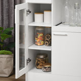 easycomfort easycomfort credenza moderna con armadietti e cassetto in legno e vetro 60x40x95cm bianco