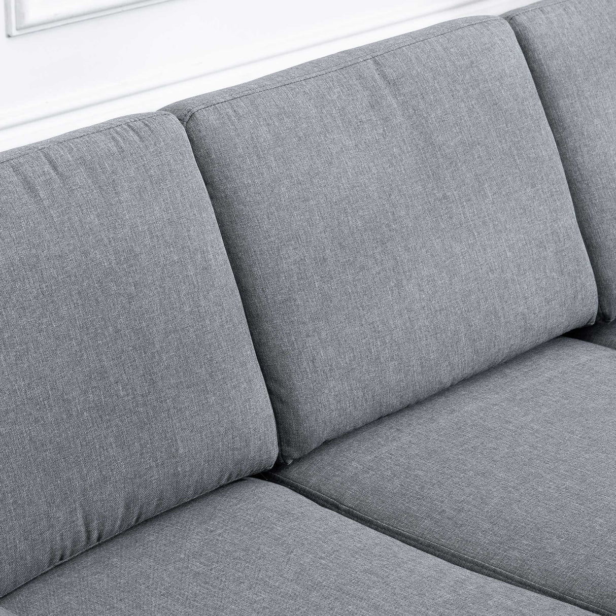 easycomfort easycomfort divano a 3 posti relax salotto con cuscini 200 82 78cm tessuto di lino grigio