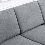 easycomfort easycomfort divano a 3 posti relax salotto con cuscini 200 82 78cm tessuto di lino grigio