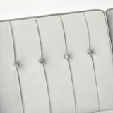 easycomfort easycomfort divano letto 3 posti con poggiapiedi e schienale reclinabile rivestimento velluto e seduta imbottita 218x85x86 cm grigio chiaro