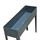 easycomfort easycomfort fioriera da esterno rialzata in metallo con 3 fori di drenaggio 100x30x80 cm grigio