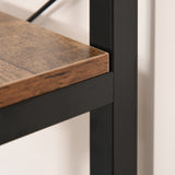 easycomfort easycomfort libreria verticale in stile industriale vintage scaffale salvaspazio con 6 mensole in legno e metallo nero 80x30x180cm ean 8054144131009