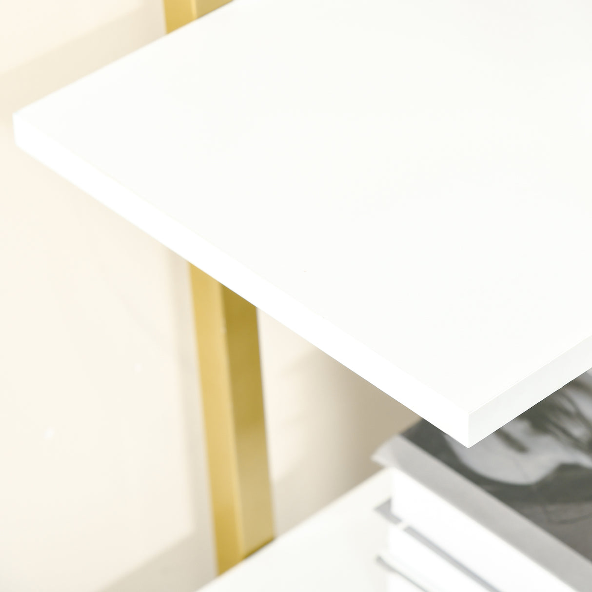 easycomfort easycomfort mobile libreria a 4 livelli rialzato e multiuso in mdf e acciaio 92x35x152cm