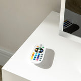 easycomfort easycomfort mobile porta tv da 55 con luci led a 12 colori e telecomando legno e vetro 120x40x50cm bianco