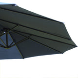 easycomfort easycomfort ombrellone da giardino doppio con apertura a manovella acciaio e poliestere 460x270x240 cm blu