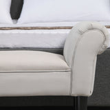 easycomfort easycomfort panca fondo letto con braccioli arrotolati panca imbottita per camera da letto grigio 102x36x51cm ean 8054144135427