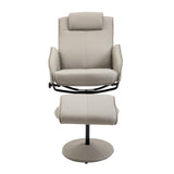 easycomfort easycomfort poltrona relax reclinabile con pouf poggiapiedi abbinato e rivestimento in finta pelle 71x78x101cm grigia ean 8054144134468