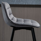 easycomfort easycomfort set 2 sgabelli alti in stile nordico con schienale e poggiapiedi sgabelli con schienale in tessuto effetto velluto e metallo 45x47x88 cm grigio ean 8054144138626
