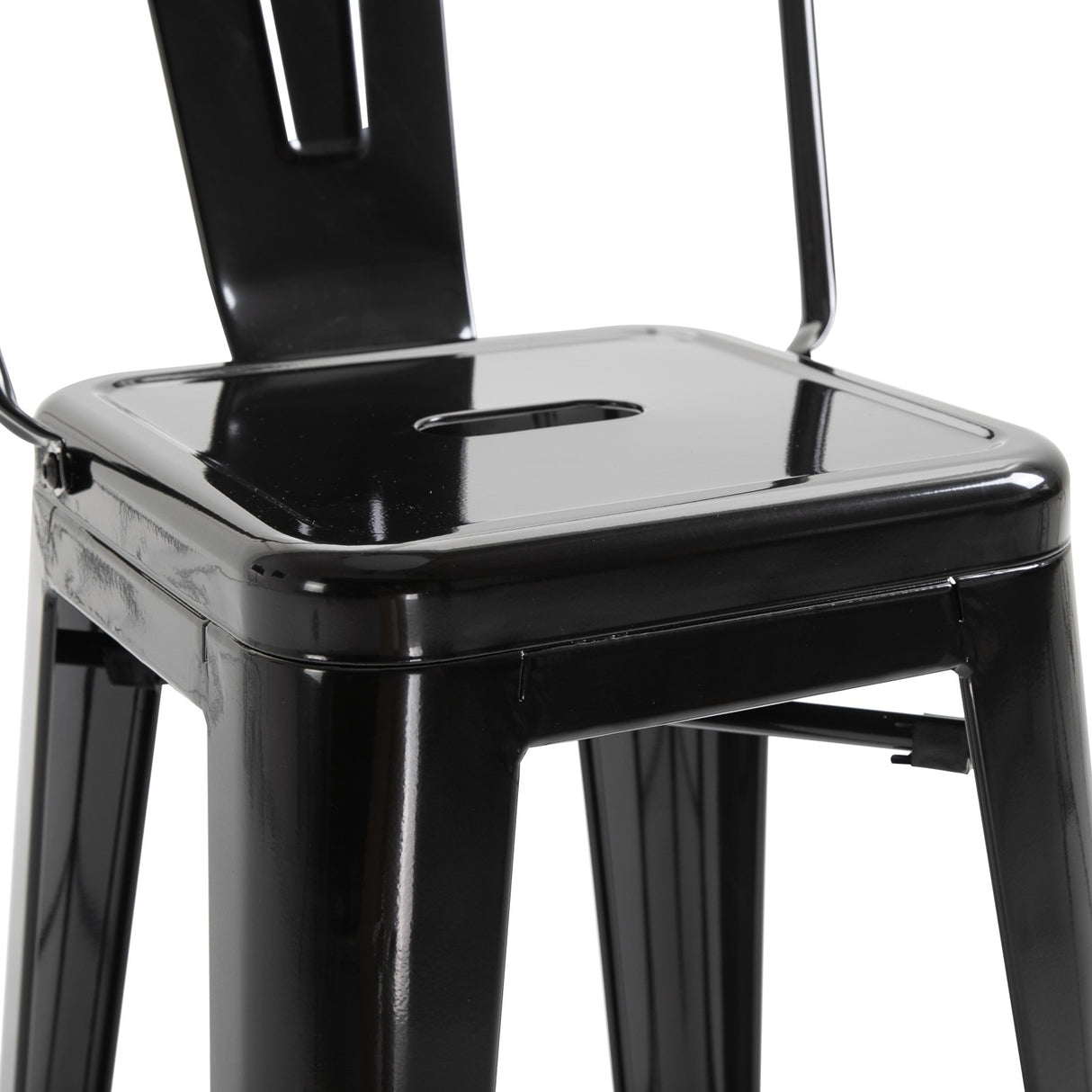 easycomfort easycomfort set 4 sgabelli da bar impilabile sedie alti da cucina in metallo con schienale rimovibile design industriale con poggiapiedi 44x49x116cm nero ean 8055776913988