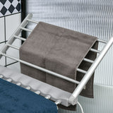 easycomfort easycomfort stendino elettrico riscaldato con ali pieghevole salvaspazio in lega di alluminio 144x53x91cm argento