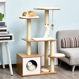 immagine-1-easycomfort-easycomfort-albero-per-gatti-con-cuccia-e-pali-in-corda-sisal-e-legno-giallo-e-bianco-83-x-75-x-120cm-ean-8054144135922