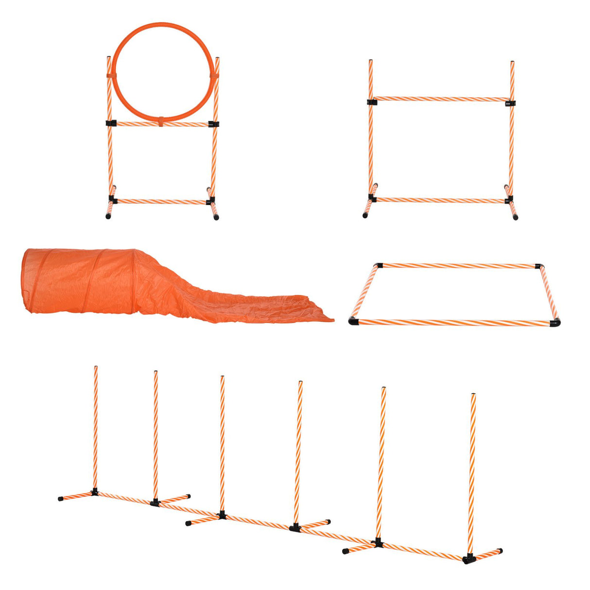 immagine-1-easycomfort-easycomfort-attrezzi-agility-dog-set-completo-percorso-agility-dog-con-5-pezzi-slalom-ostacolo-e-tunnel-arancione