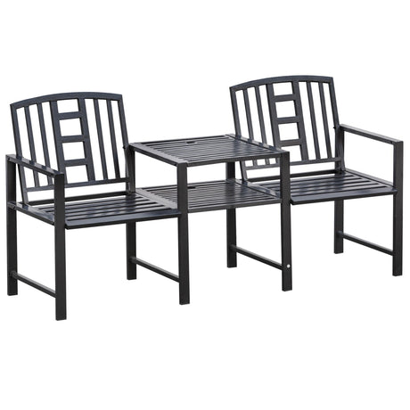 immagine-1-easycomfort-easycomfort-panchina-da-giardino-moderna-2-posti-con-tavolino-e-foro-per-ombrellone-ean-8054144138145