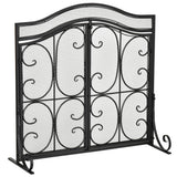 immagine-1-easycomfort-easycomfort-parascintille-per-camino-in-metallo-con-2-porte-chiusura-a-clip-88x30x89cm-nero