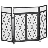 immagine-1-easycomfort-easycomfort-parascintille-per-camino-in-metallo-con-3-pannelli-pieghevoli-e-2-porte-120x11-5x79cm-nero