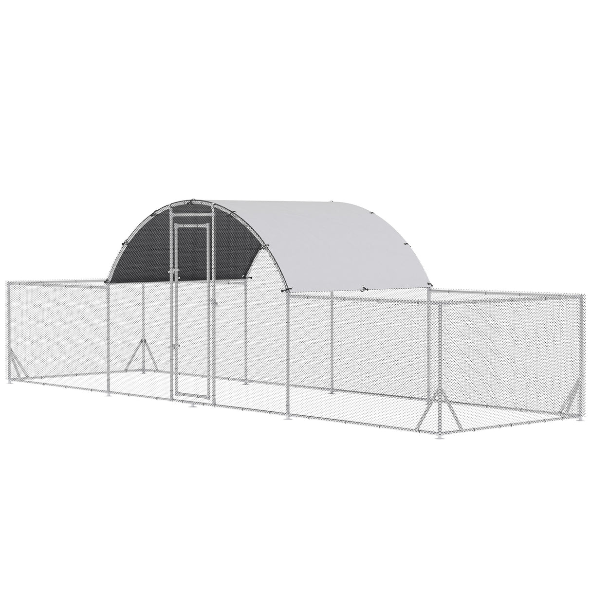 immagine-1-easycomfort-easycomfort-pollaio-da-giardino-per-12-14-galline-in-acciaio-zincato-e-pe-con-tettoia-e-serratura-660x190x195-cm