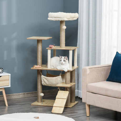 immagine-2-easycomfort-easycomfort-albero-tiragraffi-multilivello-con-casetta-amaca-scaletta-e-corde-in-juta-rivestimento-peluche-60x40x130cm-giallo