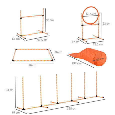 immagine-2-easycomfort-easycomfort-attrezzi-agility-dog-set-completo-percorso-agility-dog-con-5-pezzi-slalom-ostacolo-e-tunnel-arancione