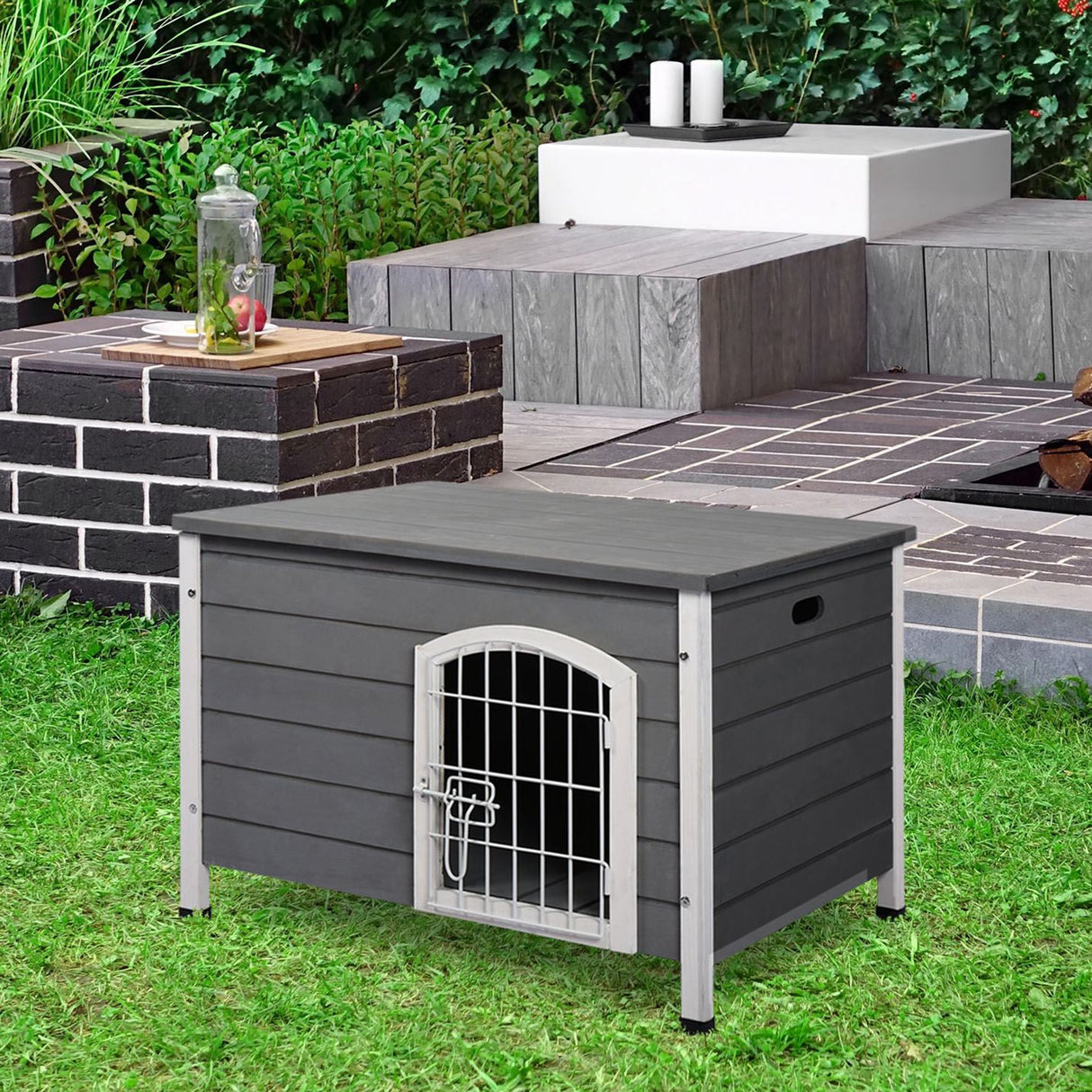 immagine-2-easycomfort-easycomfort-cuccia-per-cani-da-esterno-in-legno-impermeabile-con-porta-richiudibile-80x55x53-5cm-grigio