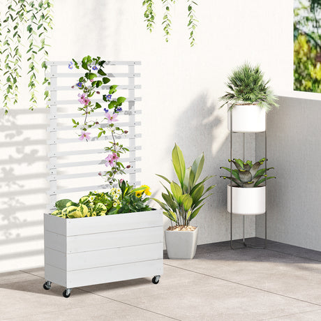 immagine-2-easycomfort-easycomfort-fioriera-rialzata-verticale-da-esterni-con-4-ruote-e-traliccio-per-viti-in-legno-76x30x155cm-bianca