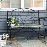 immagine-2-easycomfort-easycomfort-panchina-da-giardino-in-ferro-panca-da-esterno-in-stile-vintage-2-posti-100x-50x88cm-nero-ean-8054144136769