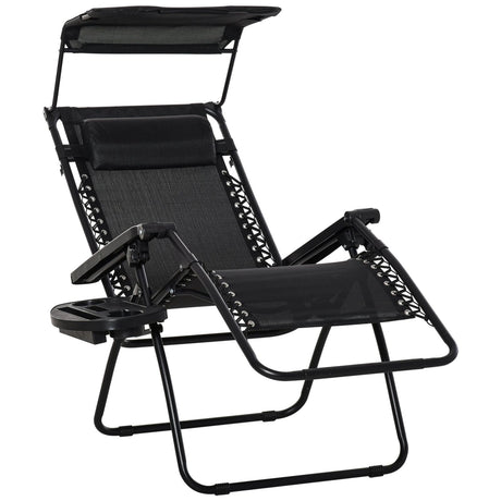 immagine-2-easycomfort-easycomfort-sedia-sdraio-zero-gravity-pieghevole-e-reclinabile-con-tettuccio-e-portabicchieri-90x67x110cm