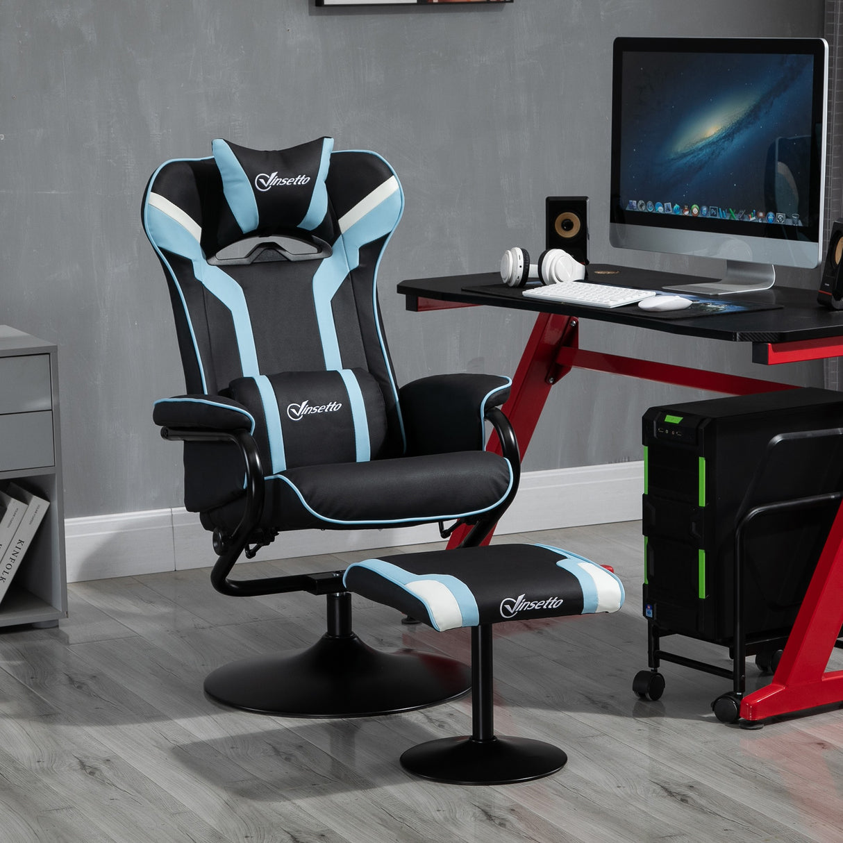 immagine-2-easycomfort-easycomfort-set-2-pezzi-poltrona-reclinabile-con-poggiapiedi-stile-gaming-inclinazione-130-e-supporto-lombare-nero-e-azzurro-ean-8055776910185