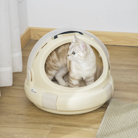 immagine-2-easycomfort-easycomfort-trasportino-cuccia-per-gatti-rotondo-con-peluche-interno-e-fermo-41x35-2cm-beige