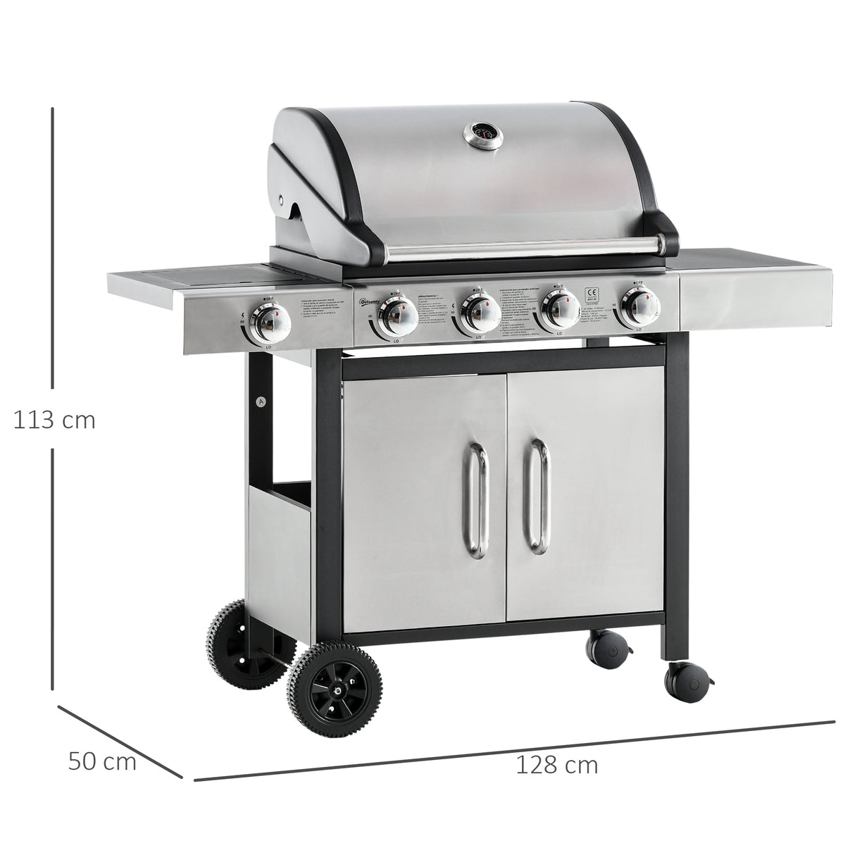 immagine-3-easycomfort-easycomfort-barbecue-gas-con-coperchio-e-5-bruciatori-totali-da-15-2kw-termometro-mensola-e-4-ruote-128x50x113cm-nero-e-acciaio