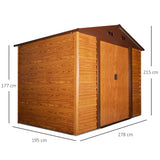 immagine-3-easycomfort-easycomfort-casetta-da-giardino-porta-attrezzi-in-acciaio-con-porte-scorrevoli-278x195x215cm-marrone