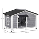 immagine-3-easycomfort-easycomfort-casetta-per-cani-in-legno-con-design-rialzato-tenda-protettiva-e-2-finestre-109x79x72-cm
