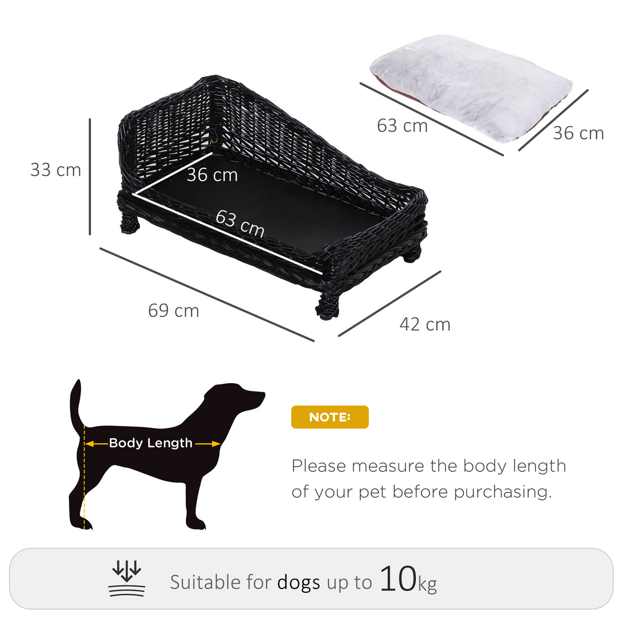 immagine-3-easycomfort-easycomfort-cuccia-per-animali-domestici-15kg-forma-chaise-longue-in-vimini-nero-cuscino-in-pile-69x42x33cm-ean-8054111845595