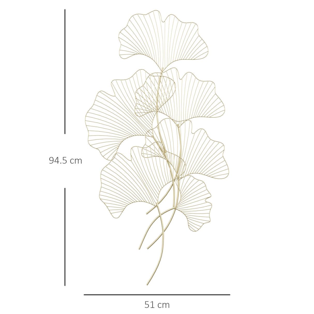immagine-3-easycomfort-easycomfort-decorazione-murale-3d-in-metallo-wall-art-dorata-a-forma-di-foglia-di-ginkgo-51-x-94-5cm