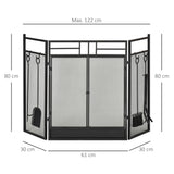 immagine-3-easycomfort-easycomfort-parascintille-camino-moderno-parafuoco-pieghevole-con-2-porte-in-metallo-nero