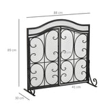 immagine-3-easycomfort-easycomfort-parascintille-per-camino-in-metallo-con-2-porte-chiusura-a-clip-88x30x89cm-nero