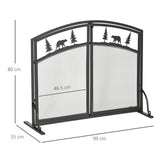immagine-3-easycomfort-easycomfort-parascintille-per-camino-in-metallo-nero-con-2-porte-chiusura-a-clip-99x35x80cm-nero