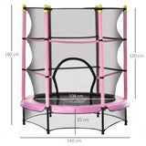 immagine-3-easycomfort-easycomfort-tappeto-elastico-per-bambini-3-6-anni-con-rete-bordo-imbottito-e-corde-elastiche-trampolino-da-giardino-140x158cm-rosanero