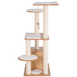 immagine-4-easycomfort-easycomfort-albero-per-gatti-con-cuccia-e-pali-in-corda-sisal-e-legno-giallo-e-bianco-83-x-75-x-120cm-ean-8054144135922