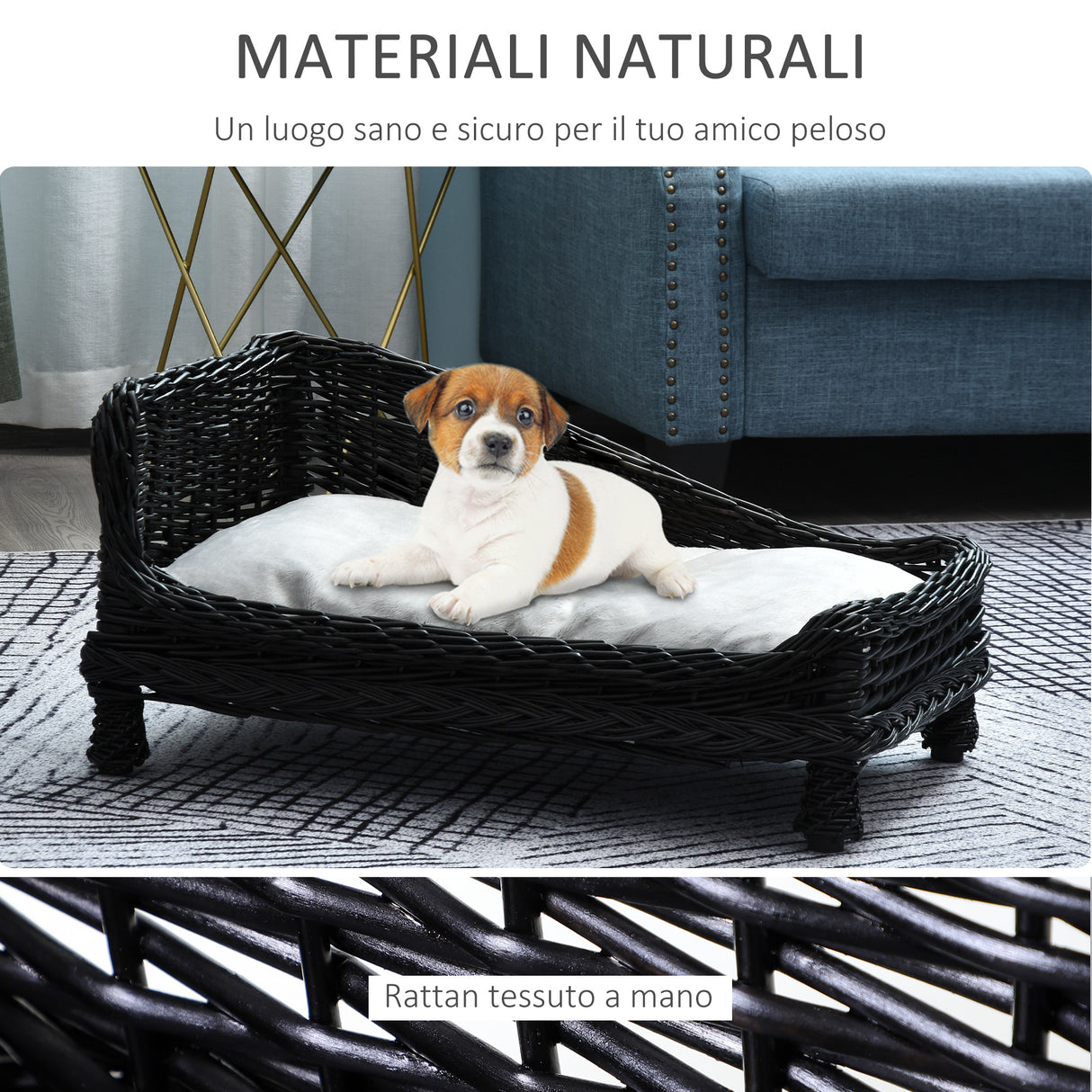 immagine-4-easycomfort-easycomfort-cuccia-per-animali-domestici-15kg-forma-chaise-longue-in-vimini-nero-cuscino-in-pile-69x42x33cm-ean-8054111845595
