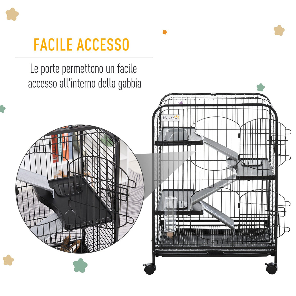 immagine-4-easycomfort-easycomfort-gabbia-per-roditori-con-ruote-ciotola-e-bottiglia-64x43-5x93cm-nero