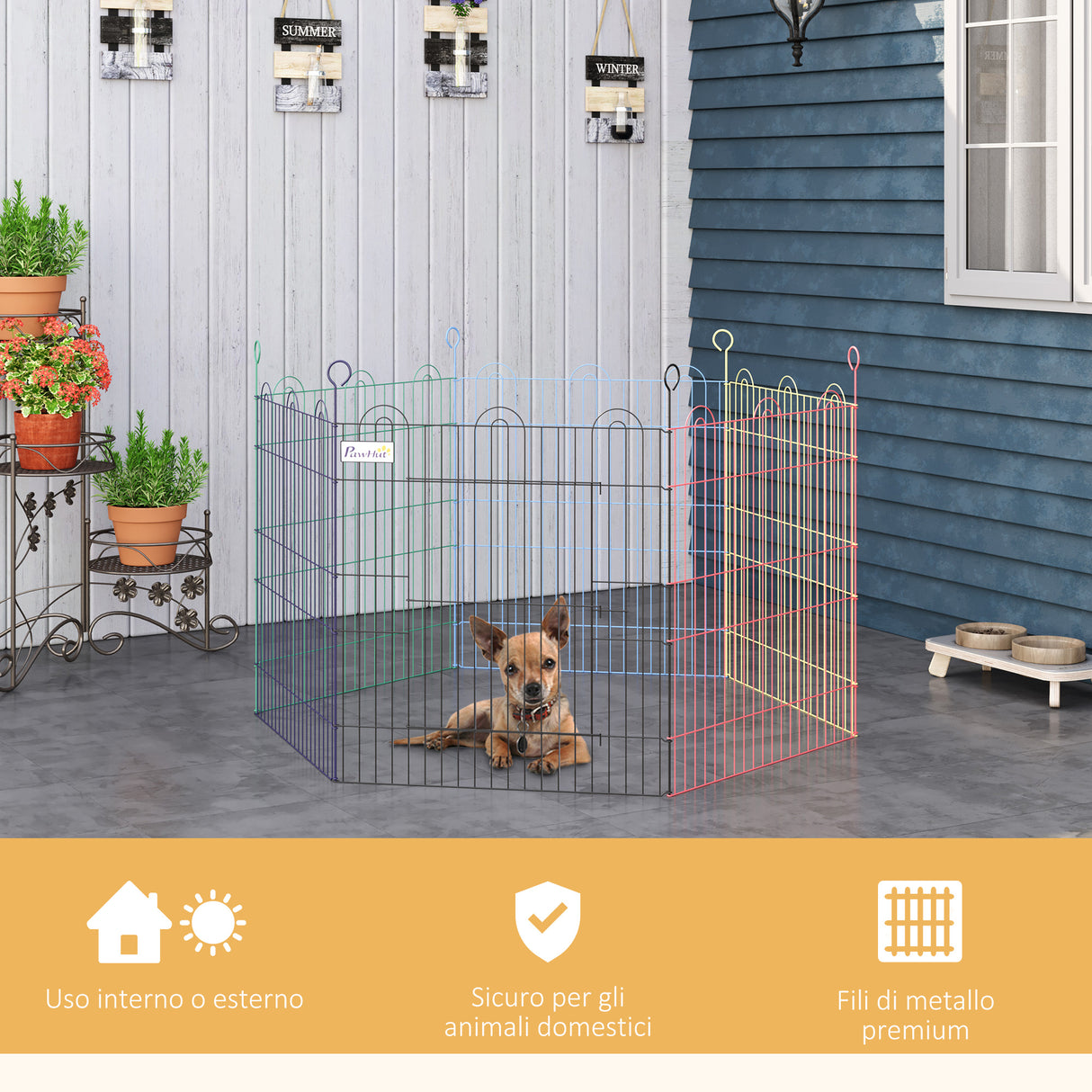 immagine-4-easycomfort-easycomfort-recinto-per-cani-e-cuccioli-6-pannelli-in-filo-metallico-colorato-box-per-animali-esterno-120x60cm-ean-8054111841290