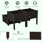 immagine-4-easycomfort-easycomfort-set-4-pezzi-fioriere-da-esterno-autoirriganti-rialzate-letto-da-giardino-rialzato-per-fiori-effetto-rattan-in-pp-marrone-ean-8054144131160