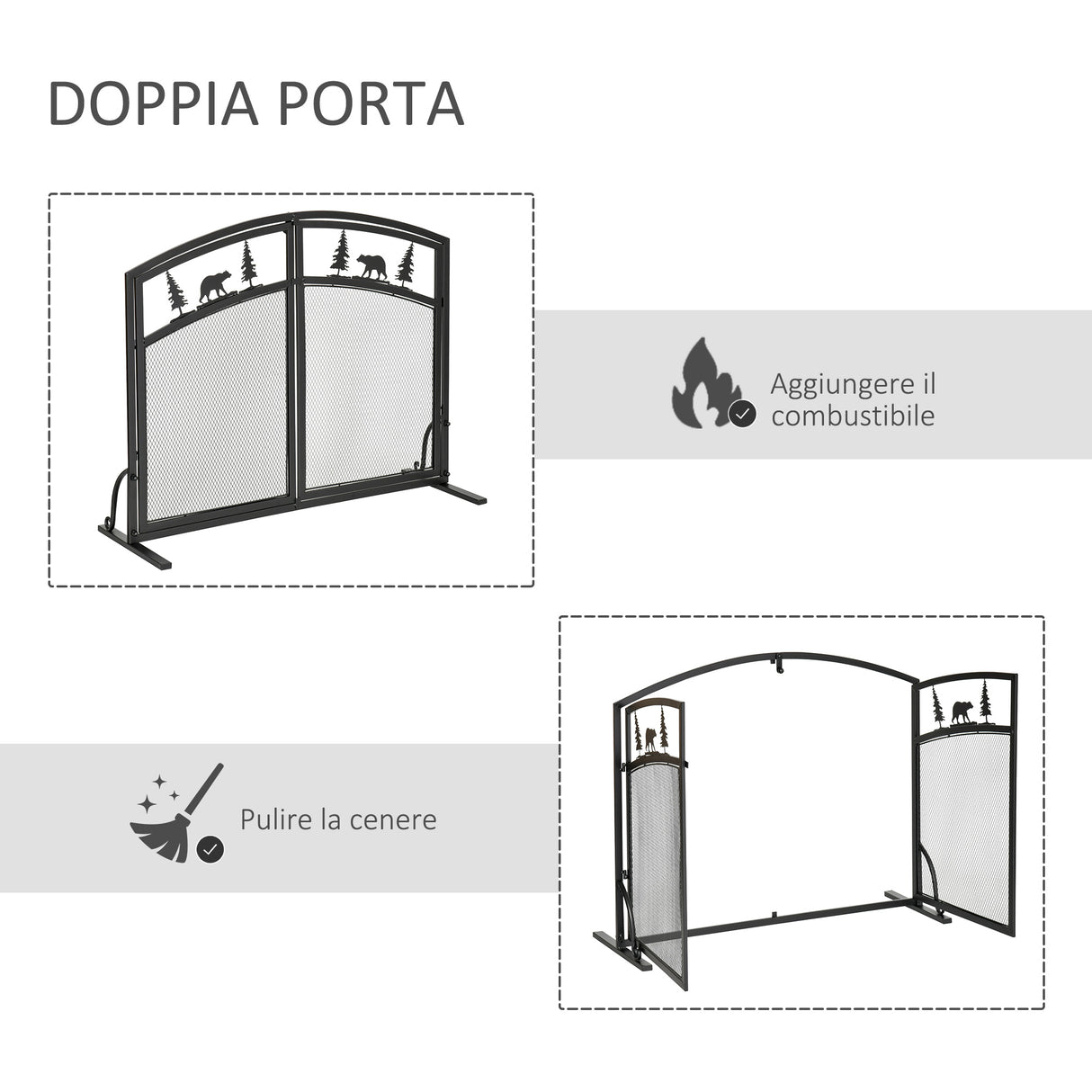 immagine-5-easycomfort-easycomfort-parascintille-per-camino-in-metallo-nero-con-2-porte-chiusura-a-clip-99x35x80cm-nero