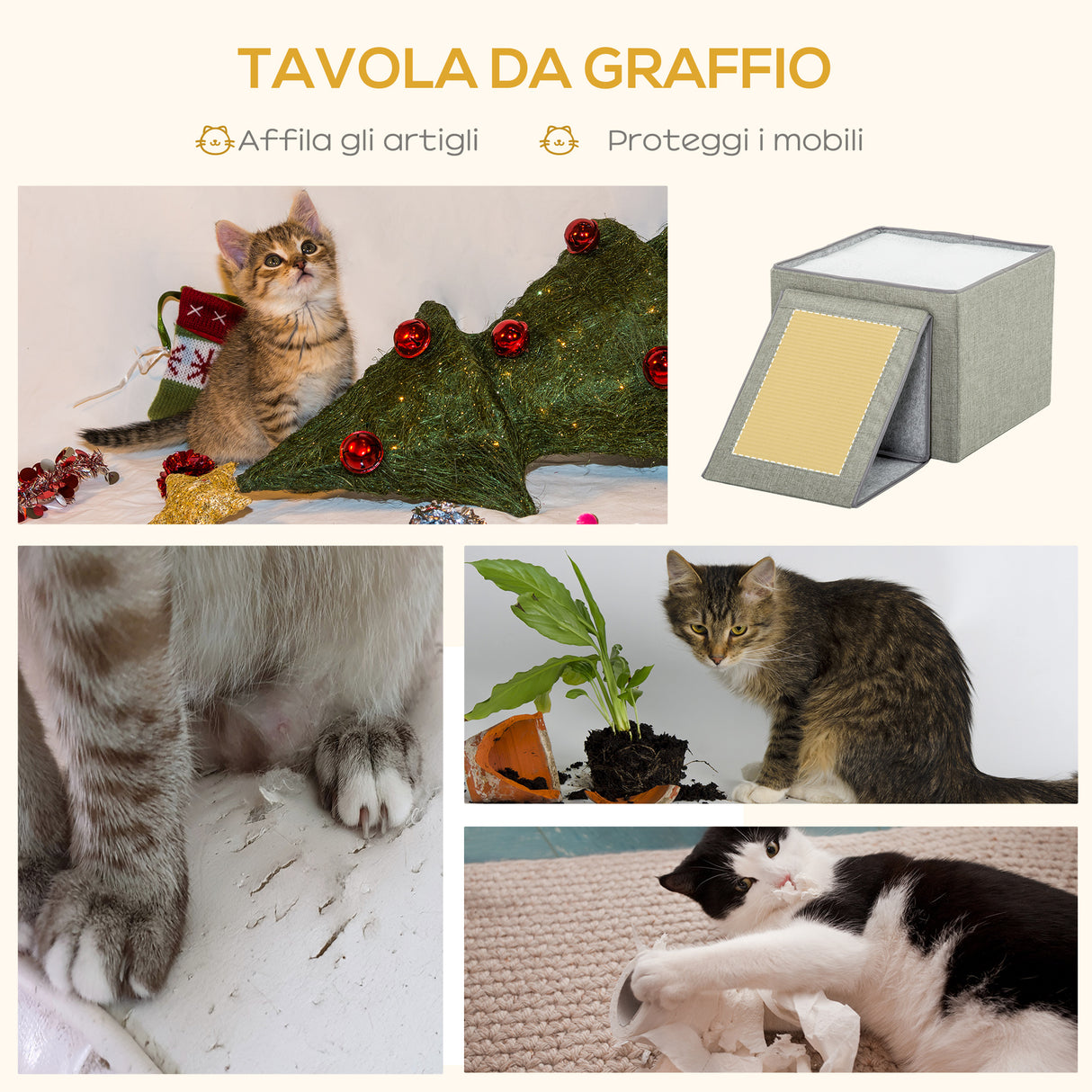 immagine-6-easycomfort-easycomfort-cuccia-per-gatti-pieghevole-e-portatile-casetta-per-gatti-con-pannello-tiragraffi-2-cuscini-e-pallina-in-peluche-e-tessuto-grigio